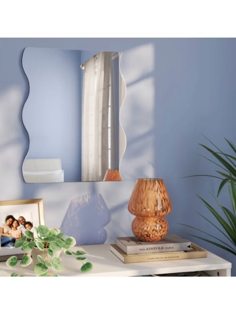 Room Essentials Frameless Wavy Wall Mirror 16 X 20 Inch Adhesive Hanging Strips